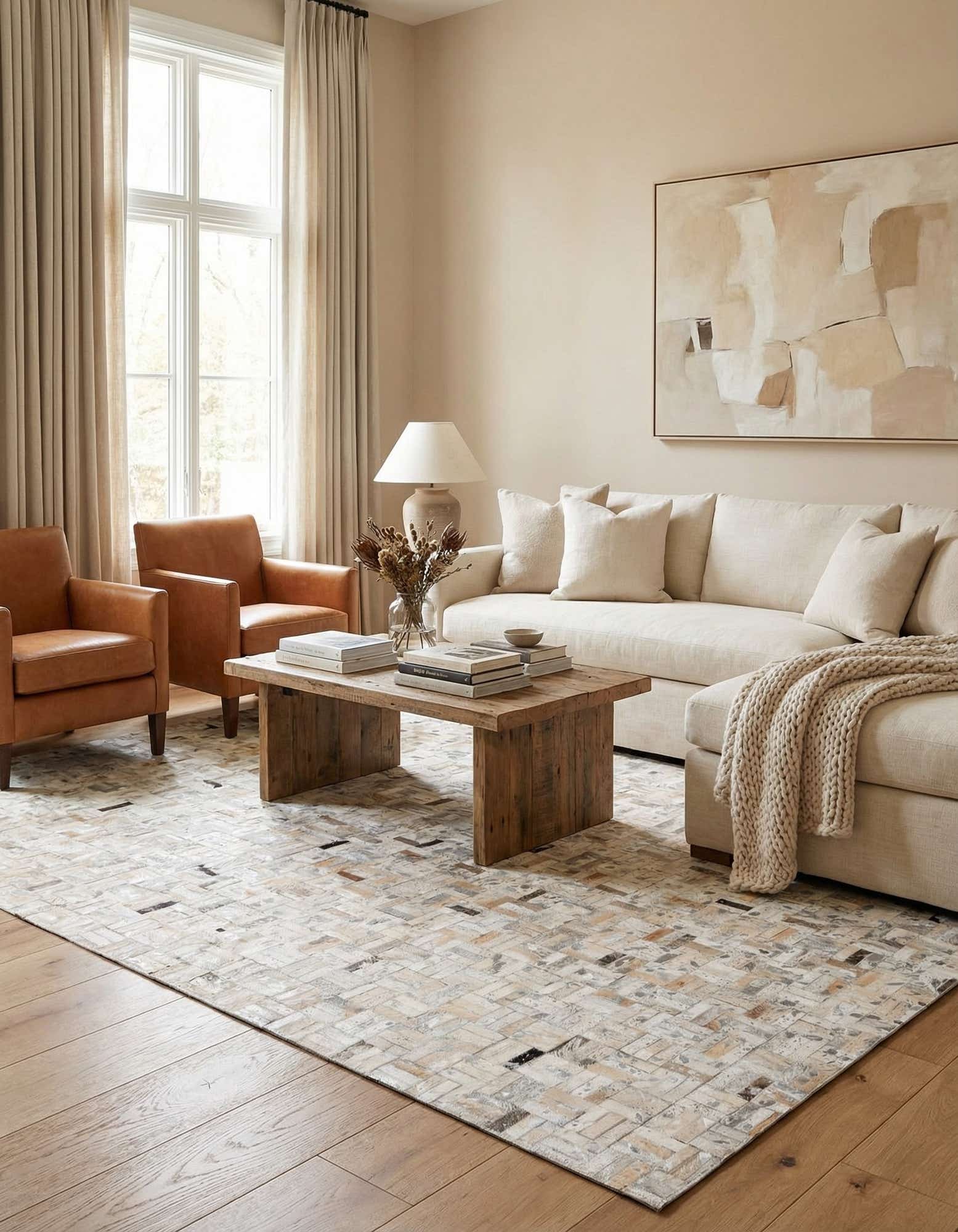 5' x 8' 1 Cowhide Stocks Rug