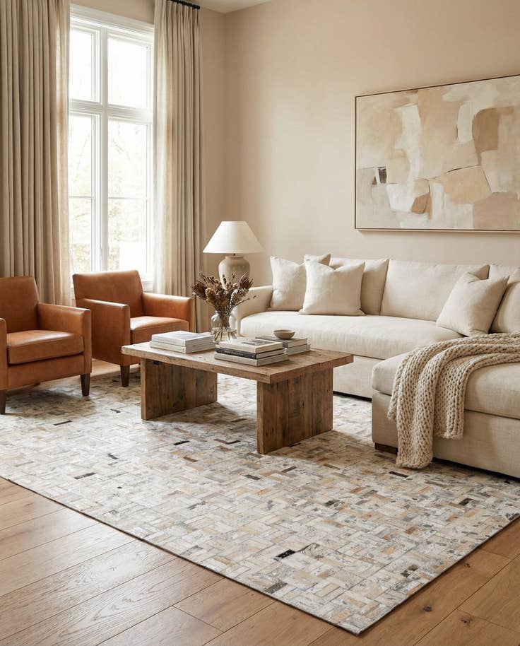 Detail image of 5' x 8' 1 Cowhide Stocks Rug