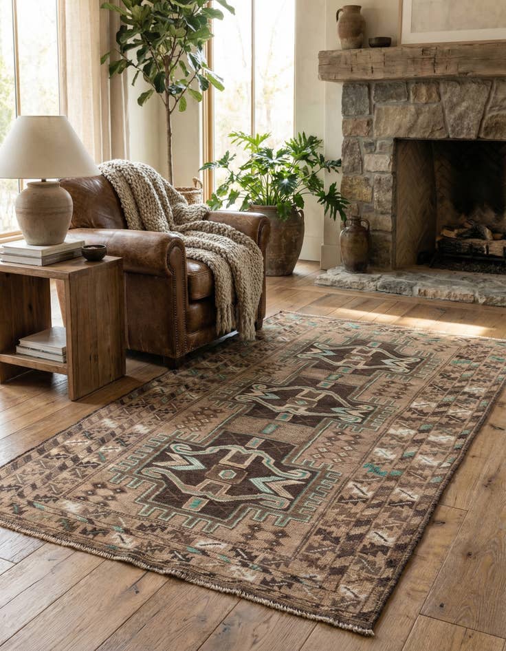 Detail image of 3' 5 x 6' 5  Hand Knotted Ultra Vintage Persian Wool Rug