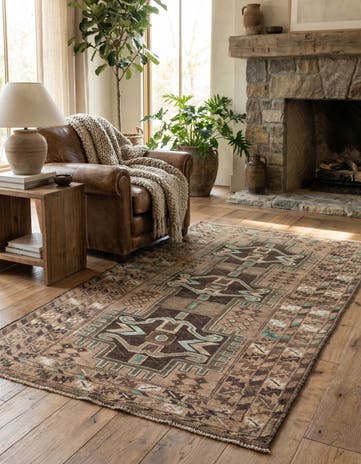 3' 5 x 6' 5 Hand Knotted Ultra Vintage Persian Wool Rug