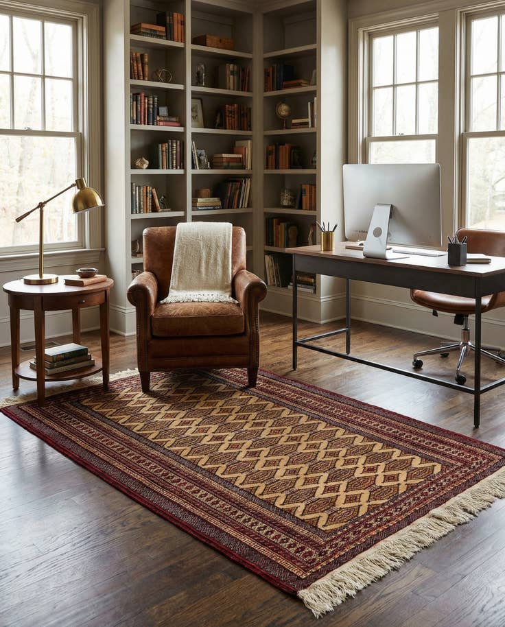 Detail image of 4' 3 x 6' 1 Hand Knotted Bokhara Wool Rug