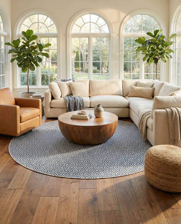 Detail image of 10' 8 x 10' 8 Easy-Clean Jill Zarin Costa Rica Indoor / Outdoor Round Rug