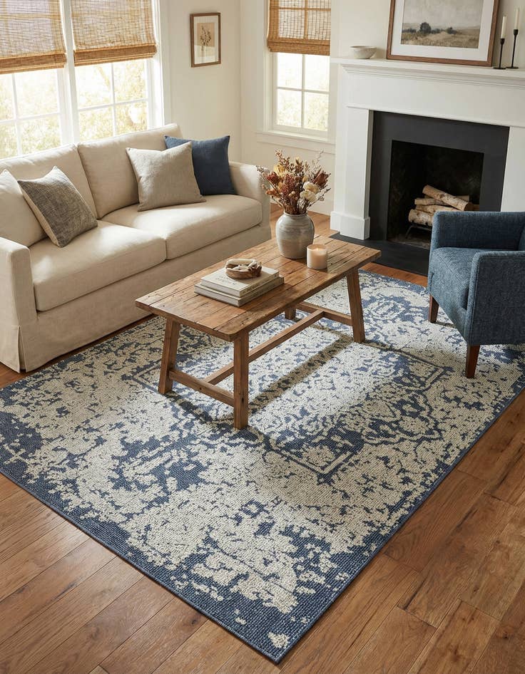 Detail image of 5' 3 x 8' Easy-Clean Traditional Indoor / Outdoor Rug