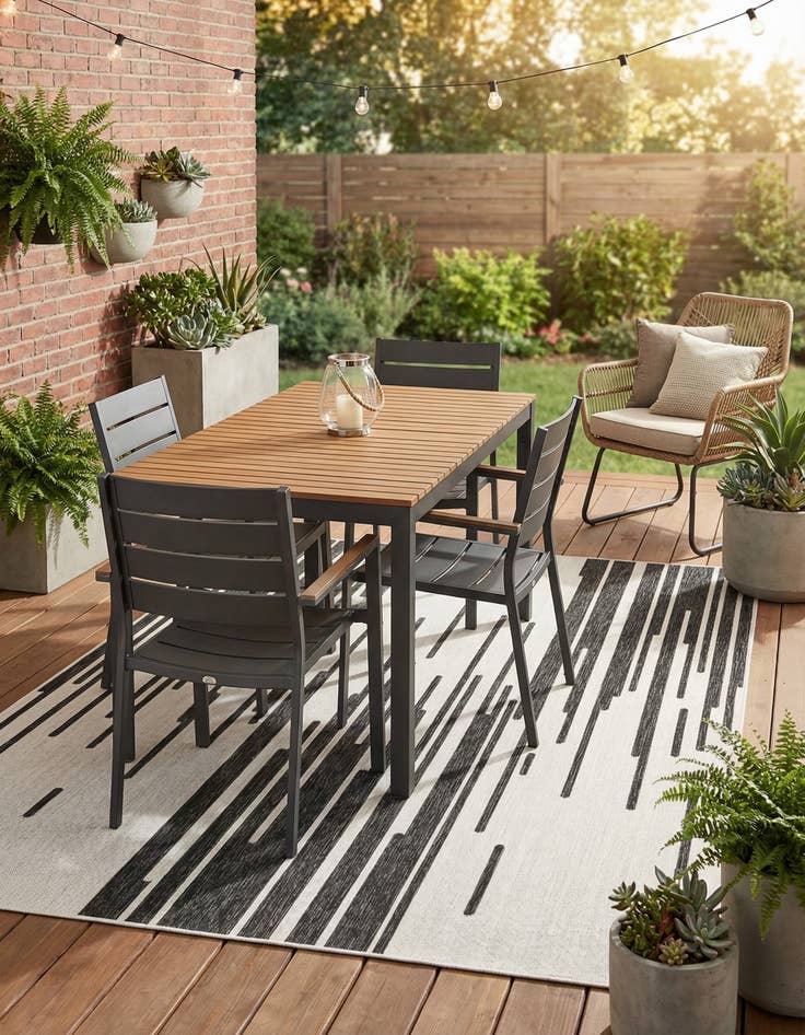 Detail image of 7' x 10'  Washable Modern Indoor / Outdoor Rug