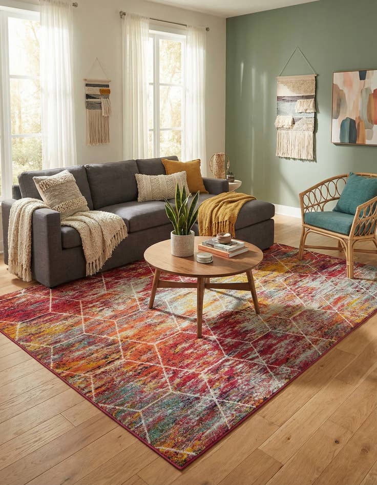 Detail image of 6' x 9' Trellis Frieze Rug