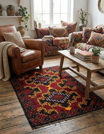 3' x 4' 5 Hand Knotted Balouch Persian Wool Rug