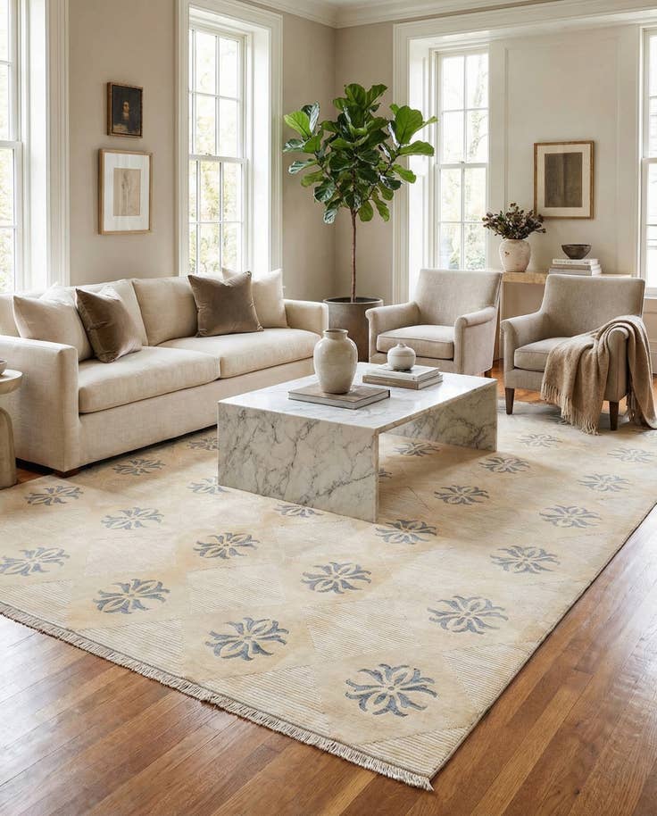 Detail image of 8' 1 x 11' 7 Hand Knotted Darya Wool Rug