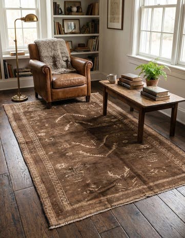 3' 8 x 6' 4 Hand Knotted Ultra Vintage Persian Wool Rug