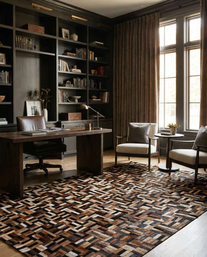 4' 11 x 7' 10 Cowhide - Patchwork Rug