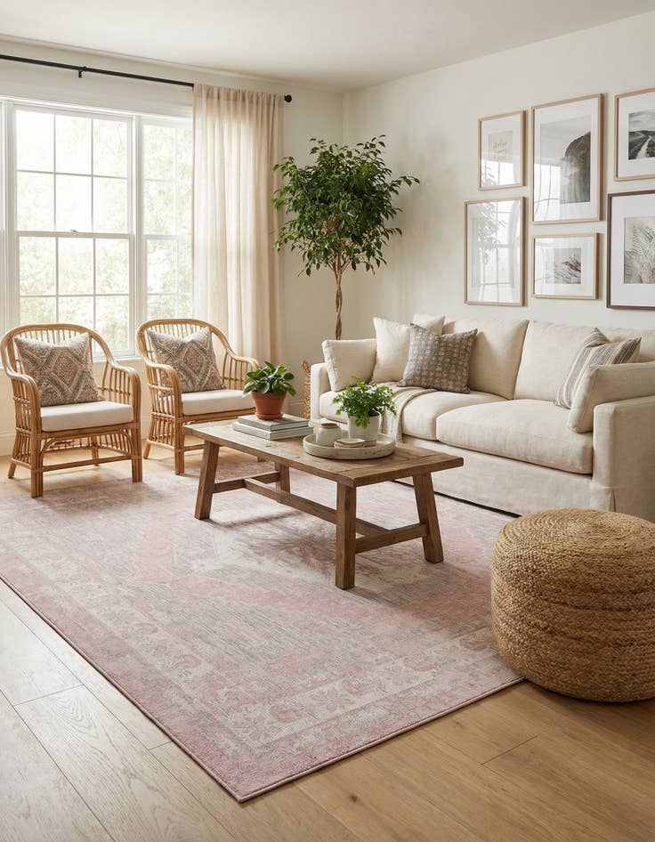 Detail image of 10' x 10'  Washable Traditional Indoor / Outdoor Square Rug