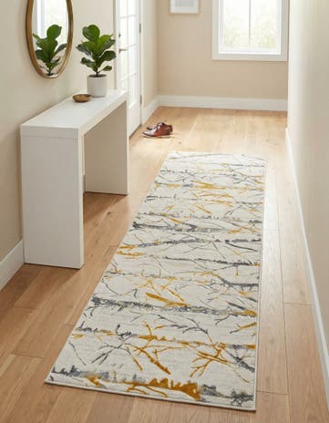 Yellow and Gray Finsbury Runner Rug