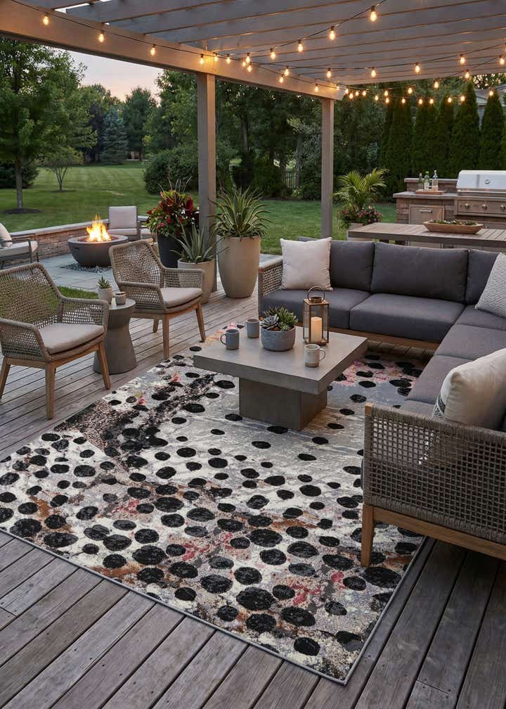 10' x 13' Easy-Clean Modern Indoor / Outdoor Rug