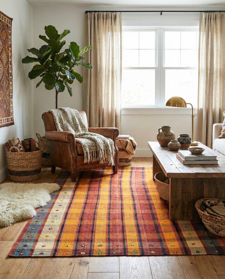 Detail image of 5' 1 x 7' 6 Jajim Wool Rug