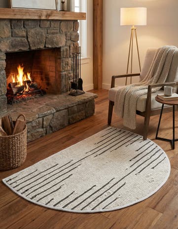 White Hand Woven Chindi Cotton Hearth Rug