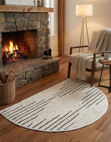 White Hand Woven Chindi Cotton Hearth Rug