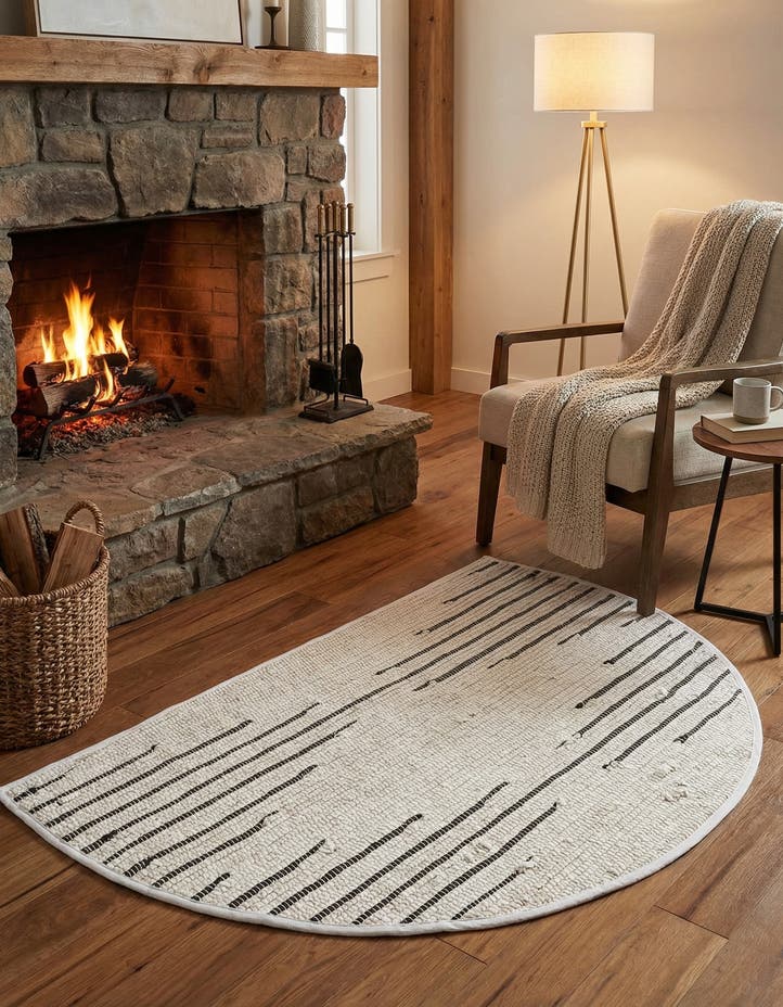 2' 2 x 3' 7 Hand Woven Chindi Cotton Hearth Rug
