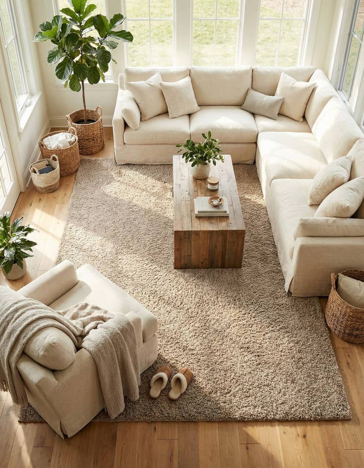 Detail image of  10' x 13' Solid Shag Rug