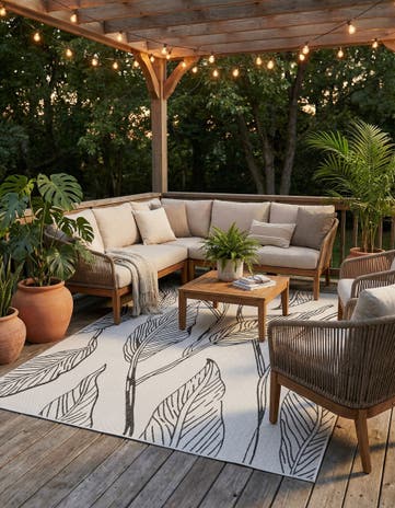 7' x 10' Easy-Clean Botanical Indoor / Outdoor Rug