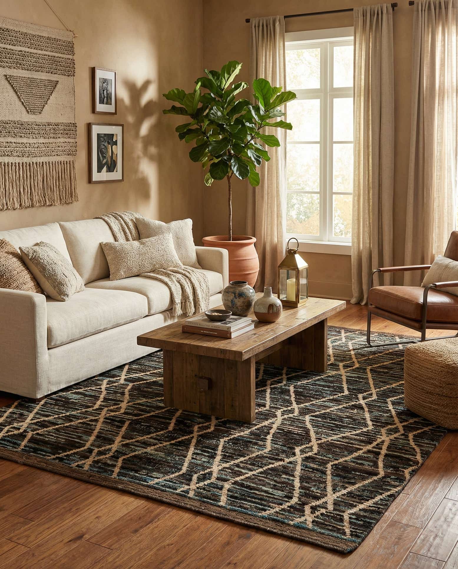 6' 2 x 7' 11 Hand Knotted Moroccan Wool Rug