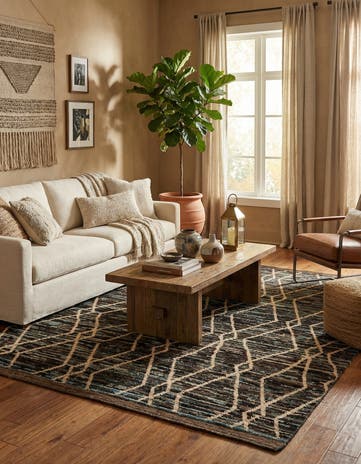 6' 2 x 7' 11 Hand Knotted Moroccan Wool Rug