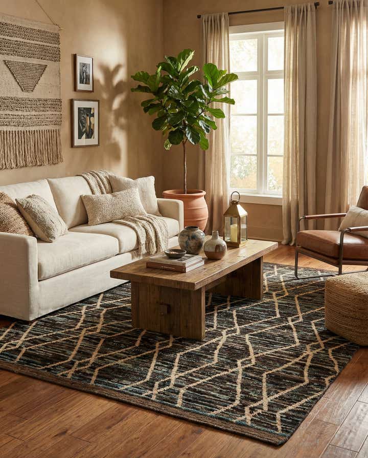 6' 2 x 7' 11 Hand Knotted Moroccan Wool Rug