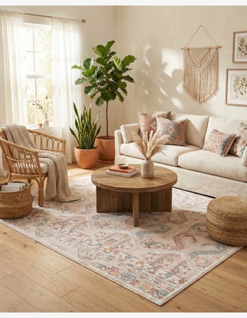 Ivory Deepa Square Rug