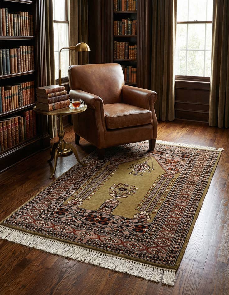 Detail image of 2' 8 x 4' 3  Hand Knotted Bokhara Oriental Wool Rug