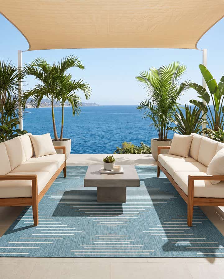 7' 10 x 10' Easy-Clean Modern Indoor / Outdoor Rug