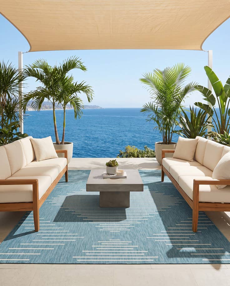 Detail image of 7' 10 x 10' Easy-Clean Modern Indoor / Outdoor Rug