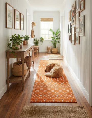 Orange Kasbah Trellis Runner Rug