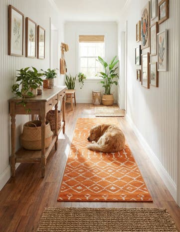 Orange Kasbah Trellis Runner Rug