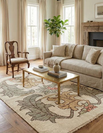 4' 2 x 6' 7 Hand Knotted Oushak Wool Rug