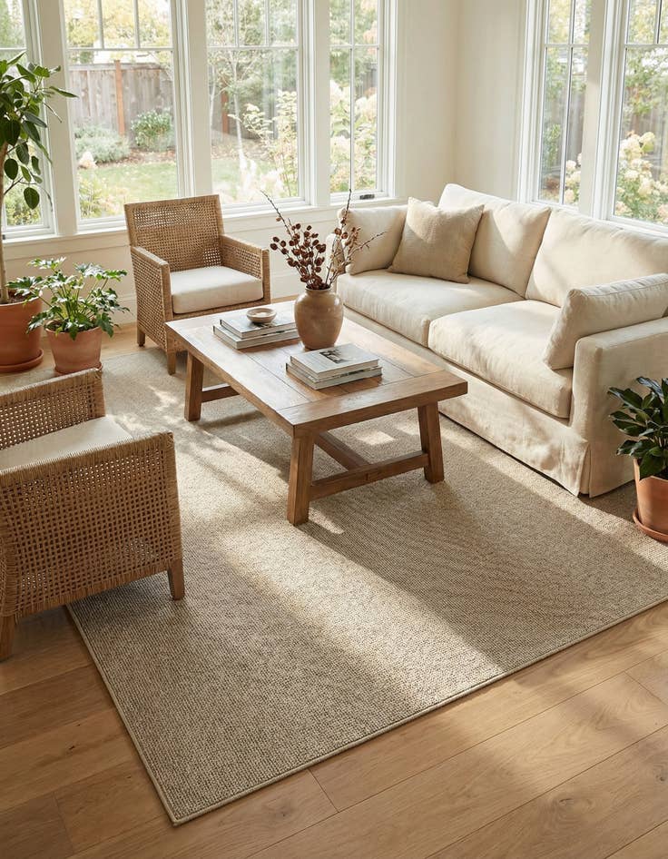 Detail image of  7' 10 x 7' 10  Washable Solid Indoor / Outdoor Square Rug