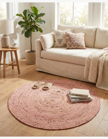 3' x 3' Handmade Braided Jute Round Rug
