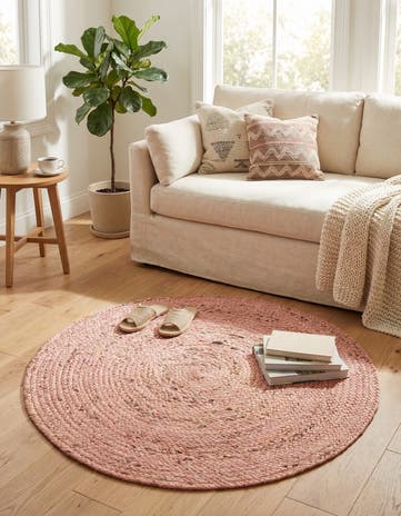3' x 3' Handmade Braided Jute Round Rug