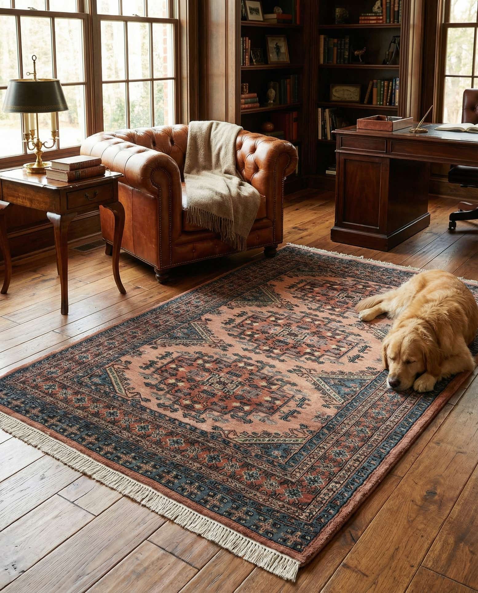 4' 4 x 5' 11 Hand Knotted Bokhara Oriental Wool Rug