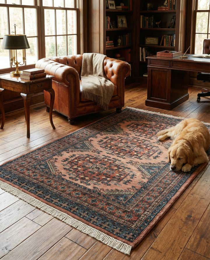 4' 4 x 5' 11 Hand Knotted Bokhara Oriental Wool Rug