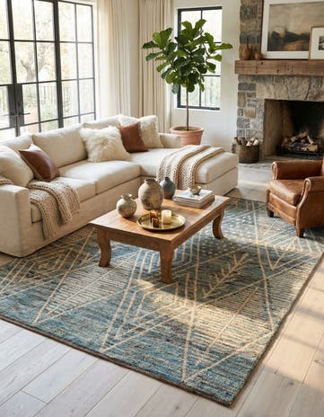 6' x 7' 10 Hand Knotted Moroccan Wool Rug