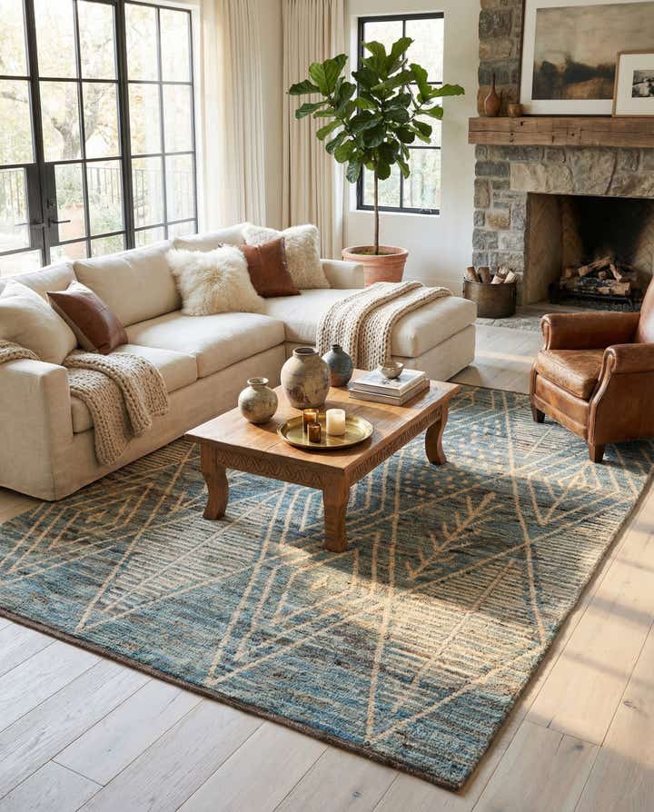 6' x 7' 10 Hand Knotted Moroccan Wool Rug