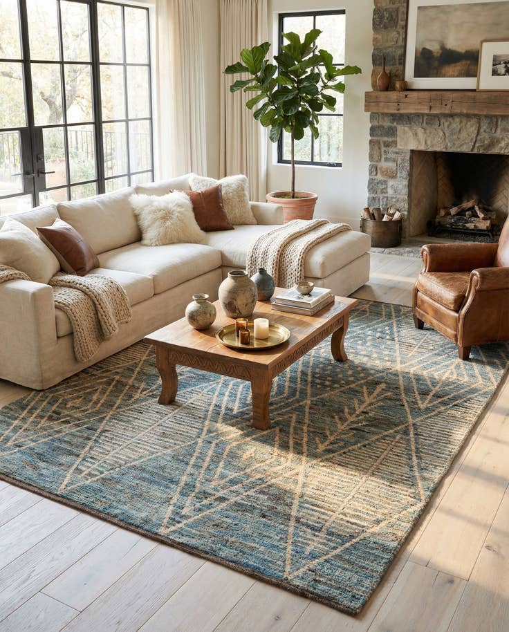 Detail image of 6' x 7' 10 Hand Knotted Moroccan Wool Rug