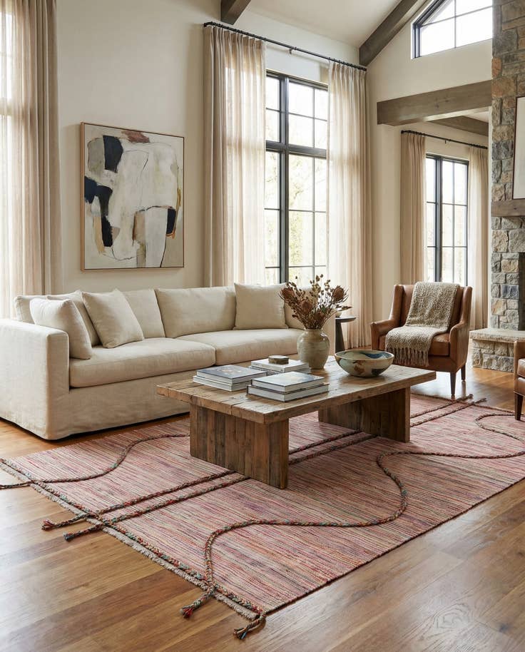 Detail image of 5' 2 x 8' 1 Hand Woven Kilim Modern Wool Rug