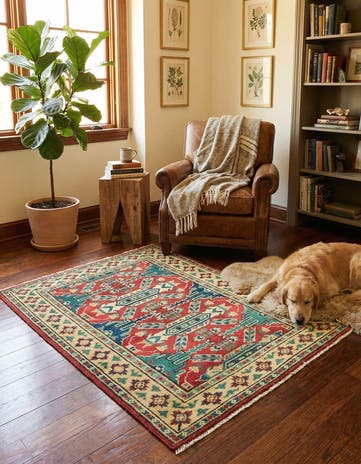 3' x 3' 10 Hand Knotted Kazak Rug