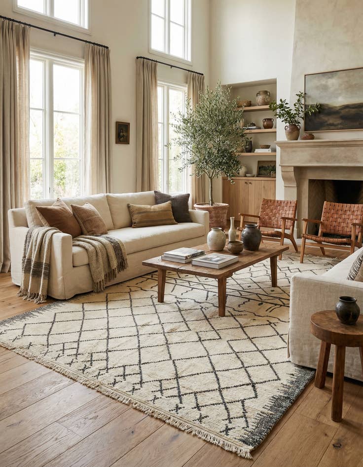 Detail image of 10' x 14' 9  Hand Knotted Moroccan Wool Rug