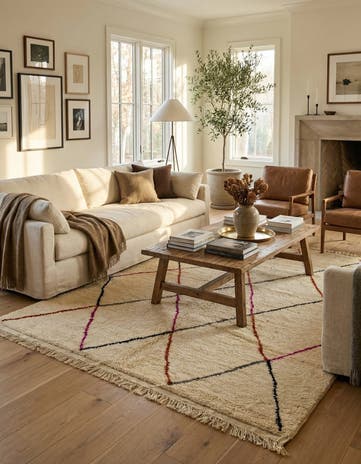 7' 1 x 10' Hand Knotted Moroccan Wool Rug