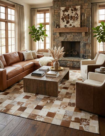 8' 2 x 10' Cowhide - Patchwork Rug