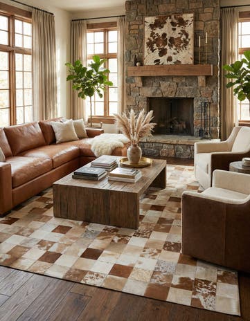 8' 2 x 10' Cowhide - Patchwork Rug