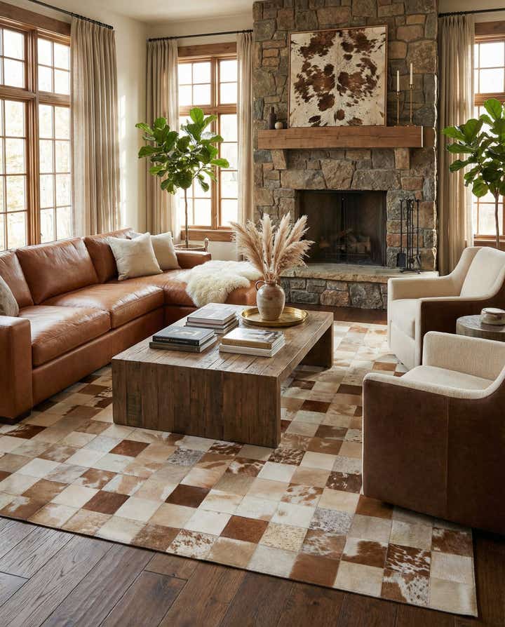8' 2 x 10' Cowhide - Patchwork Rug