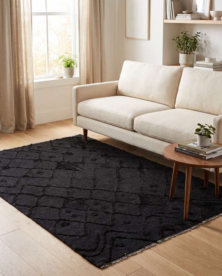 140cm x 205cm Noué main Marocain Tapis Laine