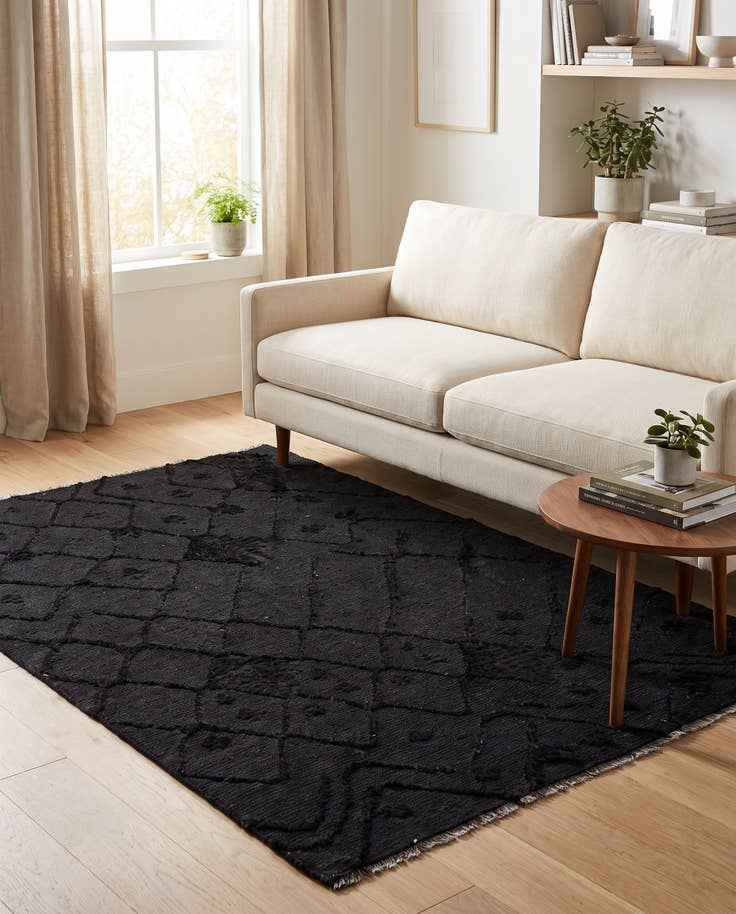 Vue détaillée : 140cm x 205cm Noué main Marocain Tapis Laine