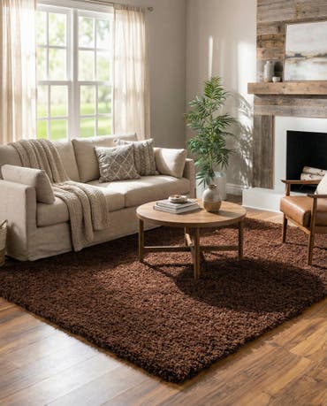  7' 10 x 10' Solid Shag Rug